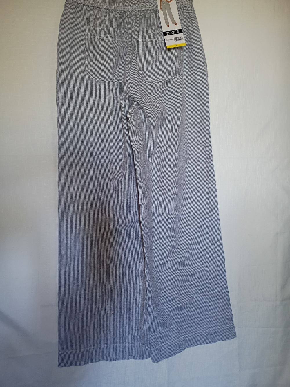 BRIGGS Women's Pull-On  Linen-Blend Pants - Gray Size S - Picture 7 of 12